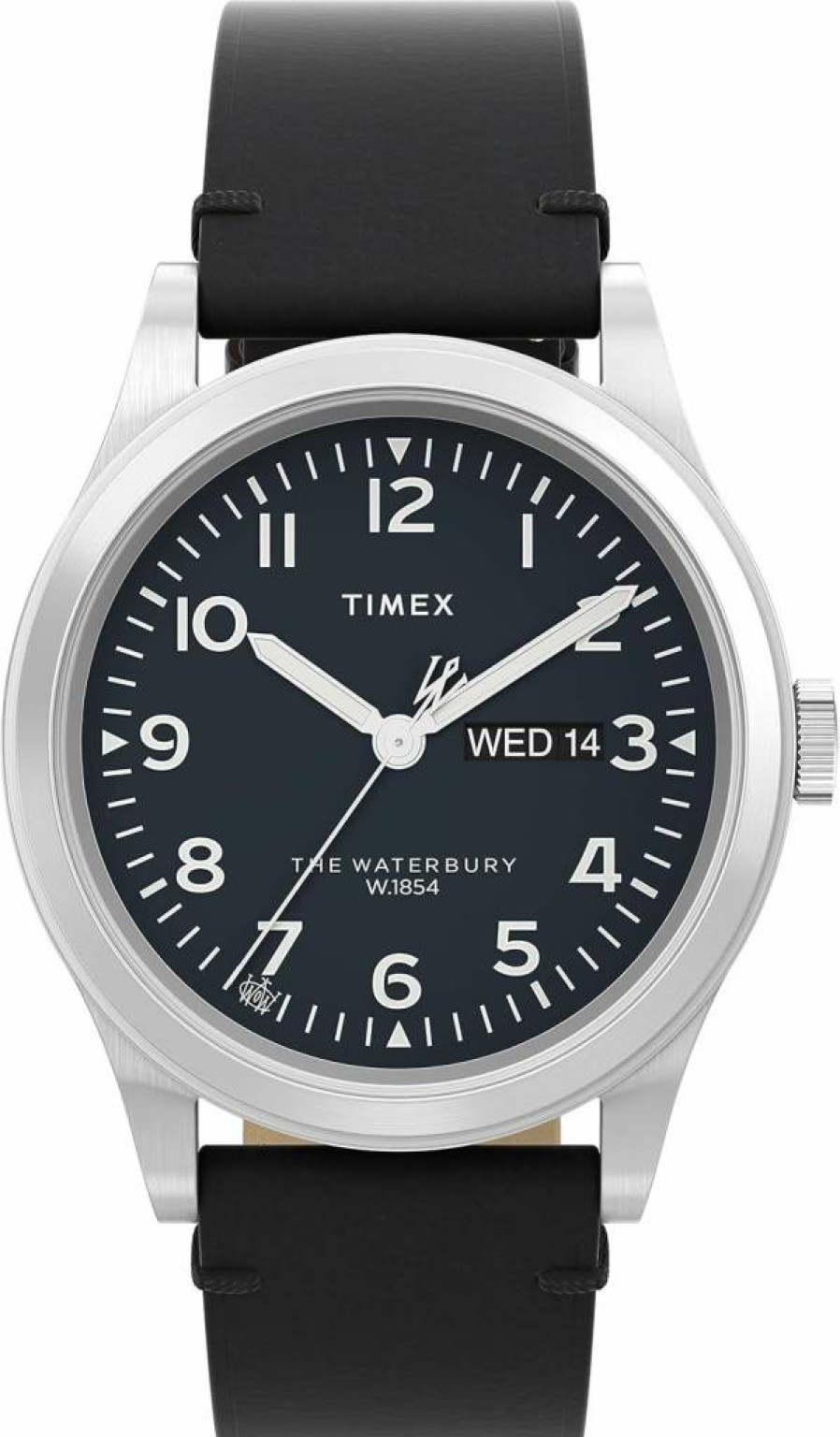 Timex Waterbury Classic 39mm Men's Stainless Steel Watch with Day-Date Display & 100M Water Resistance