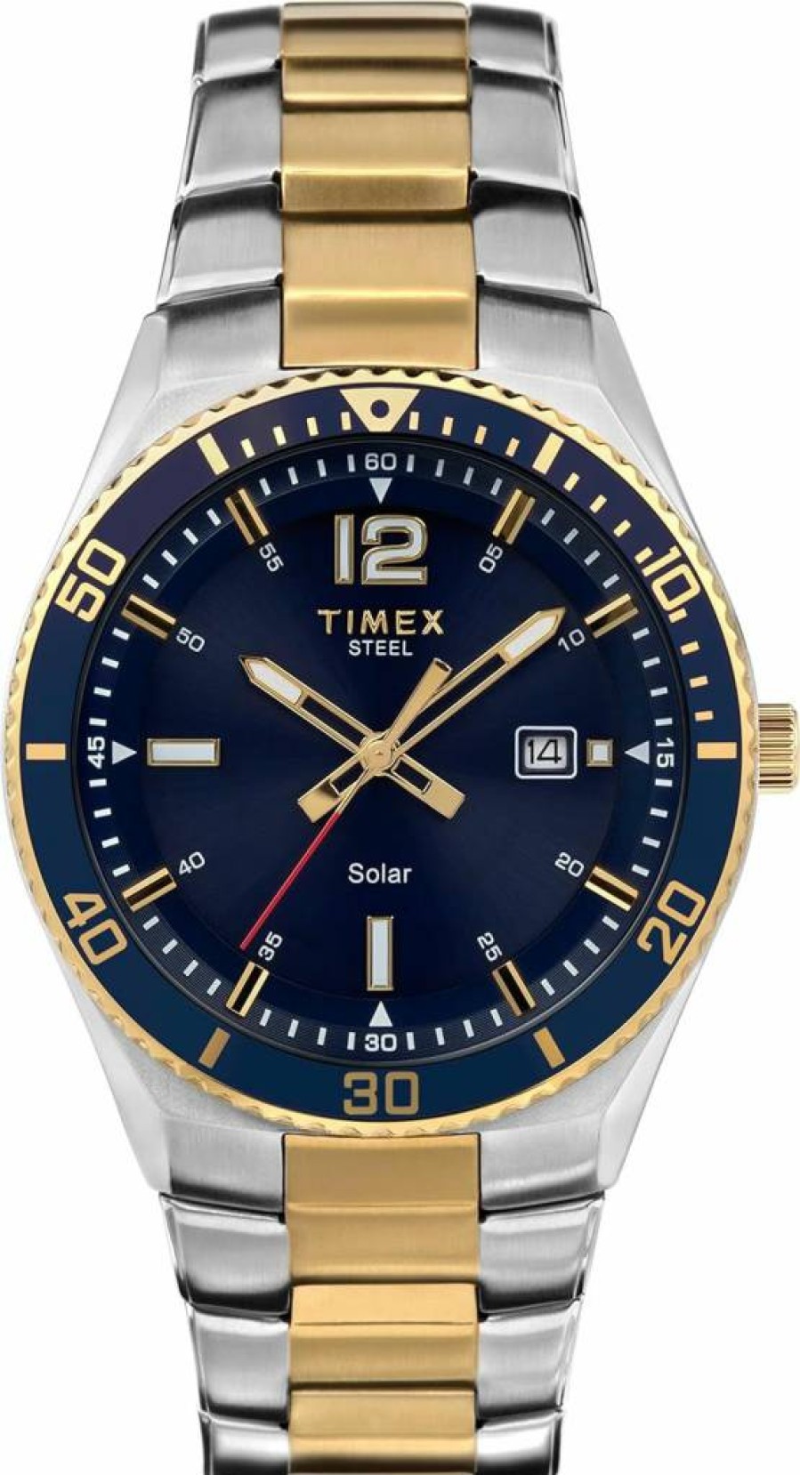Timex Men's 43mm Solar-Powered Premium Dress Watch – Stainless Steel, Water-Resistant