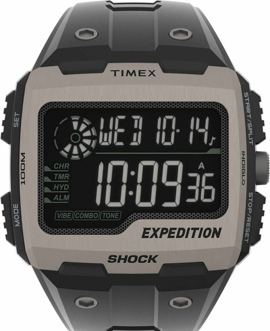 Timex Men's Expedition Grid Shock Watch with Quartz Movement and Durable Resin Strap