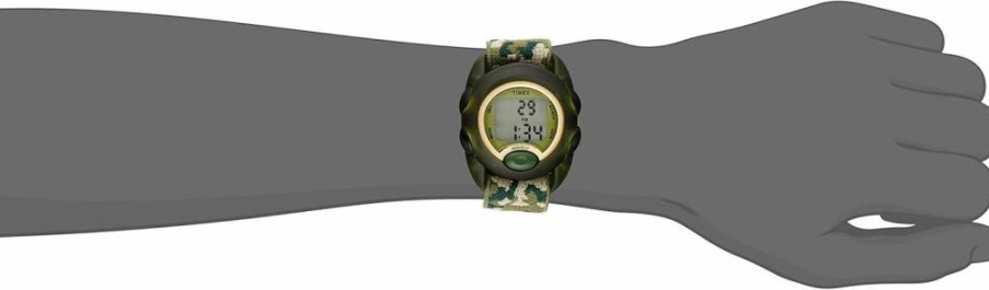 Timex Boys T71912 Digital Watch with Green Camouflage Elastic Fabric Strap - Time Machines Collection