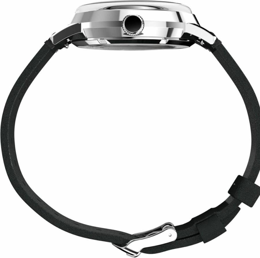 Timex Men's Marlin 40mm Stainless Steel Watch with Leather Strap - Classic Analog Wristwatch