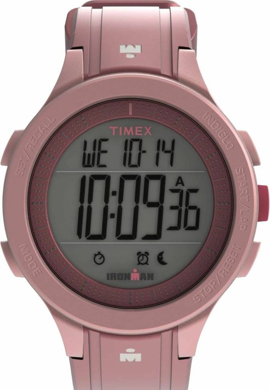 Timex Ironman Triathlon T200 Digital Sports Watch - 42mm Pink Case with Pink Strap, Unisex Design