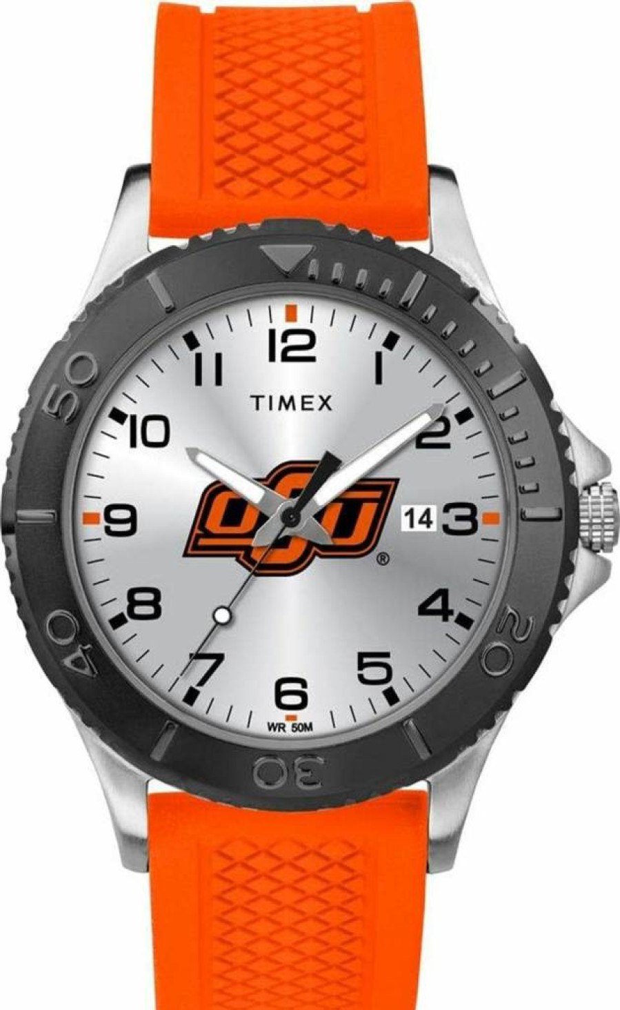 Timex Tribute Men's 42mm Oklahoma State Cowboys Watch with Orange Silicone Strap