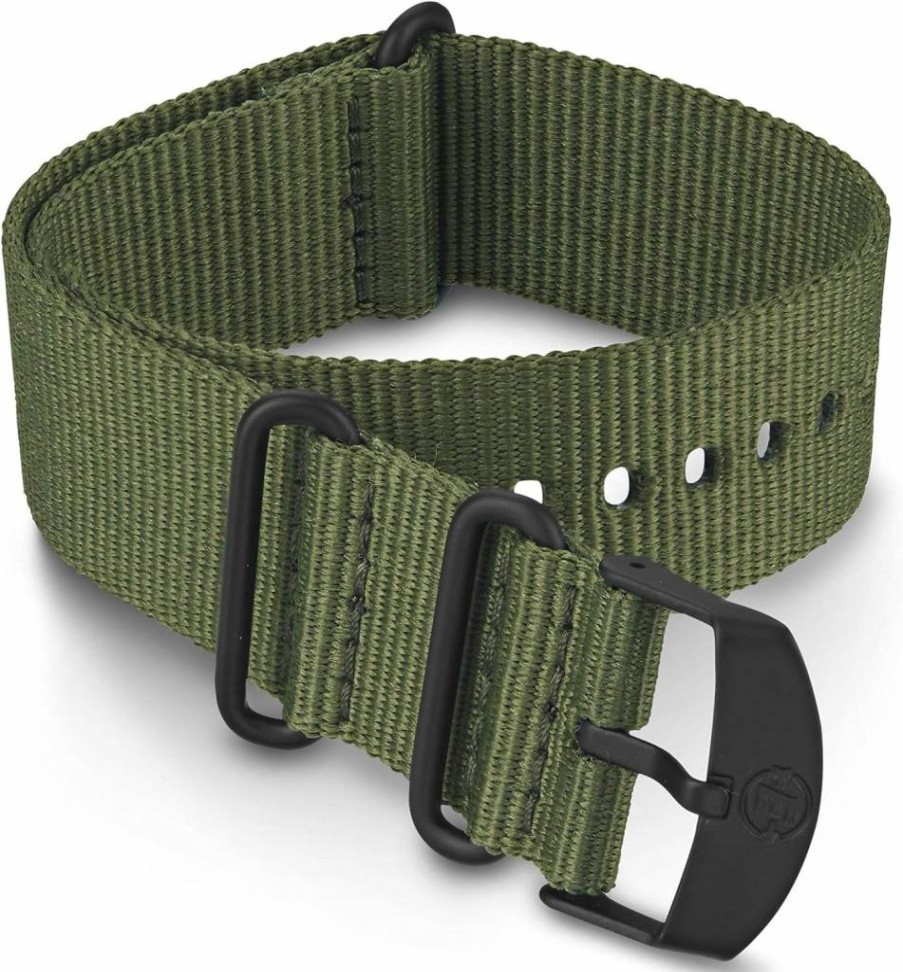 Timex 22mm Black Fabric Slip-Thru Watch Strap with Matching Buckle