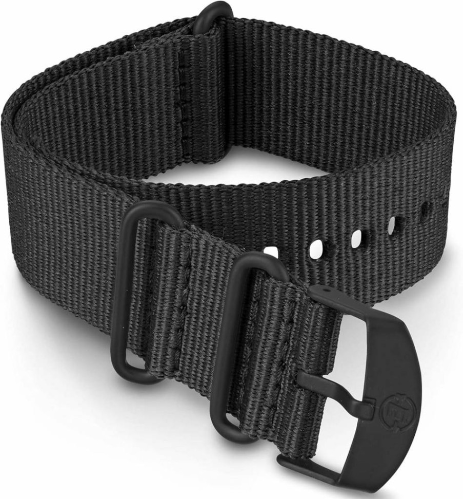 Timex 22mm Black Fabric Slip-Thru Watch Strap with Matching Buckle