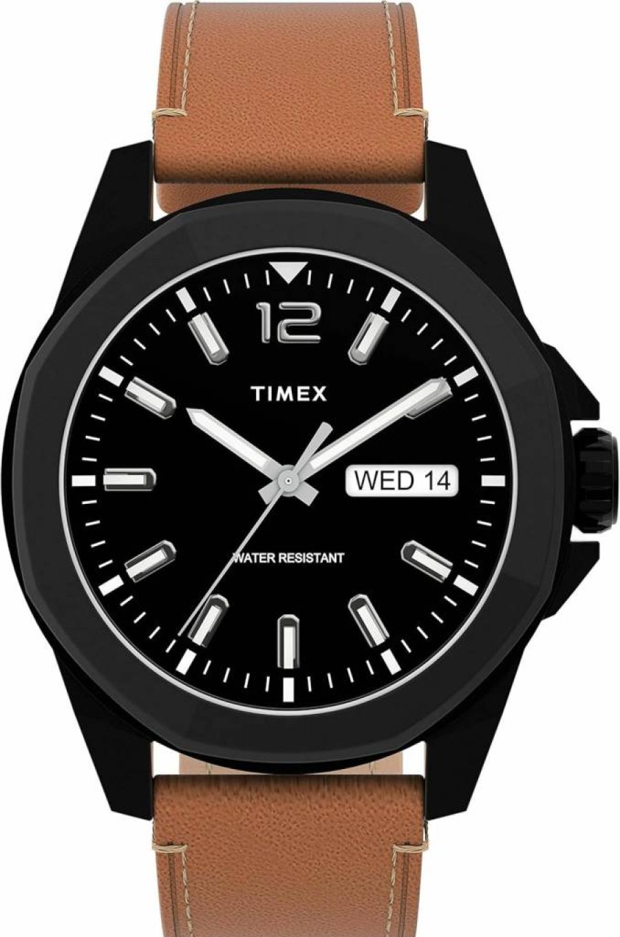 Timex Tw2U15100 Brown and Black Leather Dress Watch for Men - Classic Analog Design