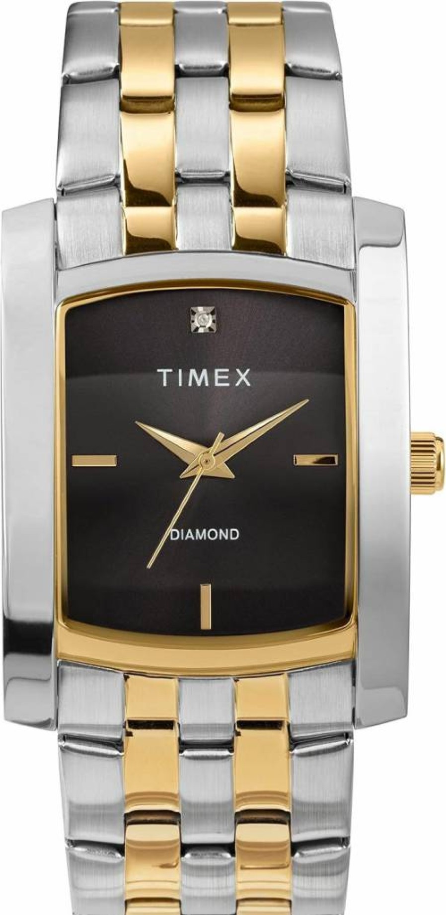 Timex Men's 33mm Stainless Steel Dress Watch with Genuine Diamond – Classic Analog Bracelet Watch for Men