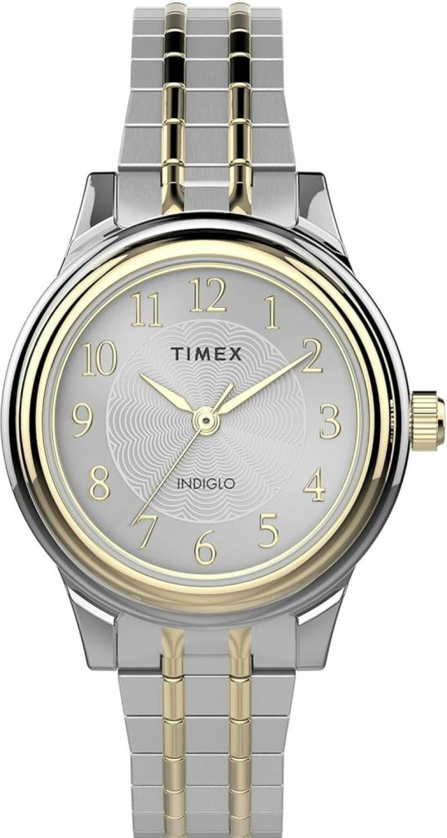 Timex Women's Porter Street 28mm Two-Tone Silver Dial Expansion Band Watch