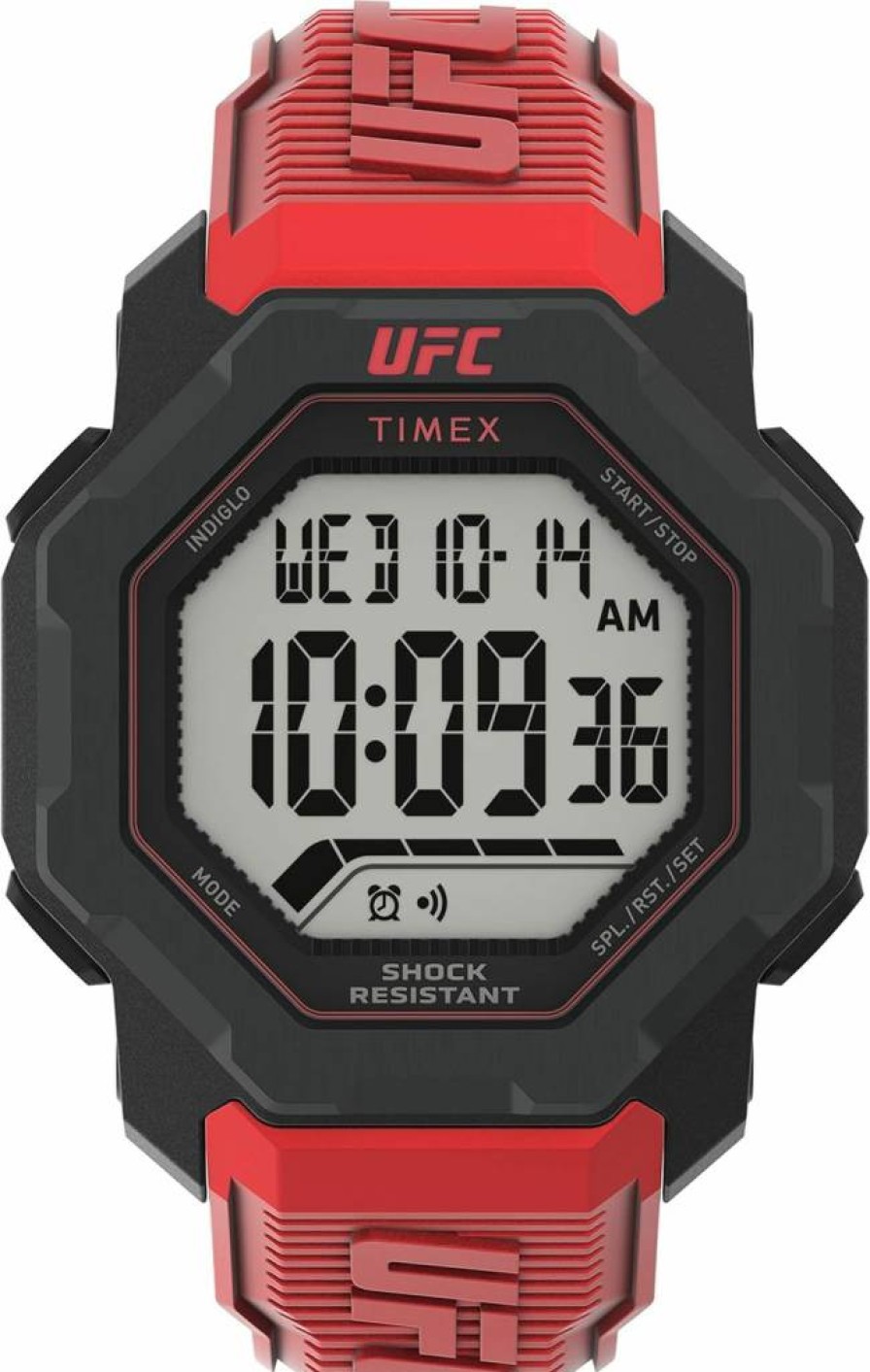 Timex UFC Men's Knockout 48mm Stainless Steel Watch with Silicone Strap