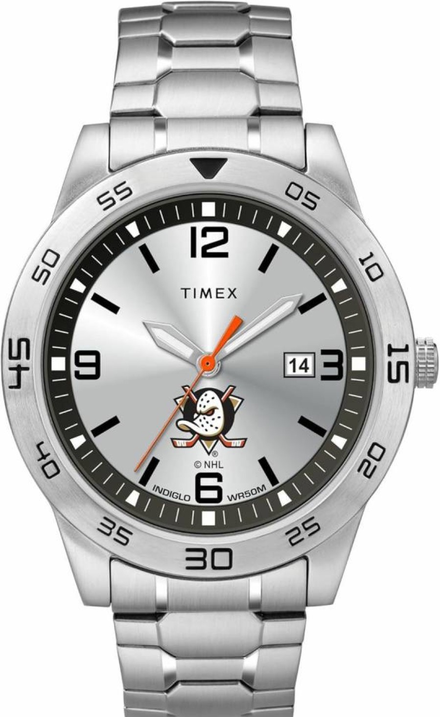 Timex Men's Chicago Blackhawks NHL Stainless Steel Expansion Band Watch 42mm