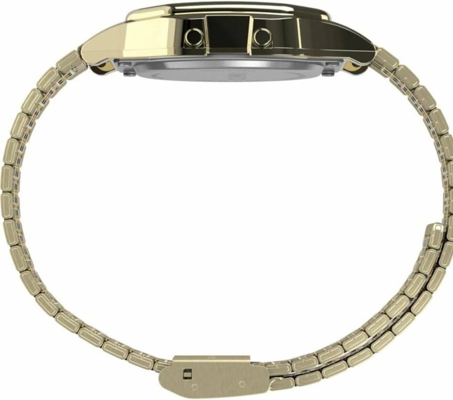 Timex T80 34mm Stainless Steel Digital Watch - Retro Classic Unisex Wristwatch
