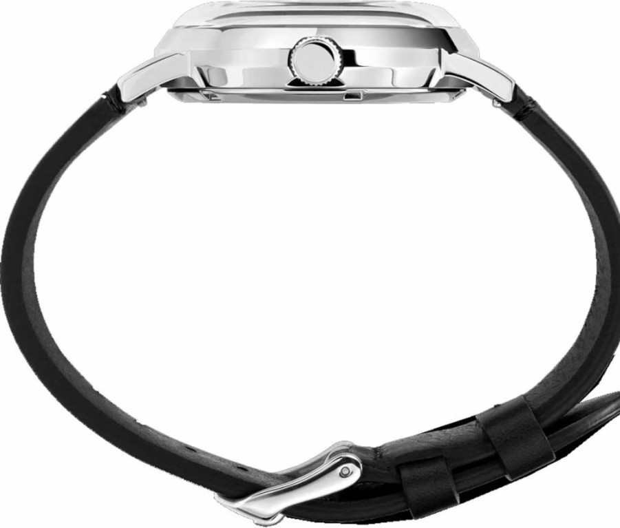 Timex Men's Marlin Automatic 40mm Snoopy Watch with Black Leather Strap – Peanuts Collaboration