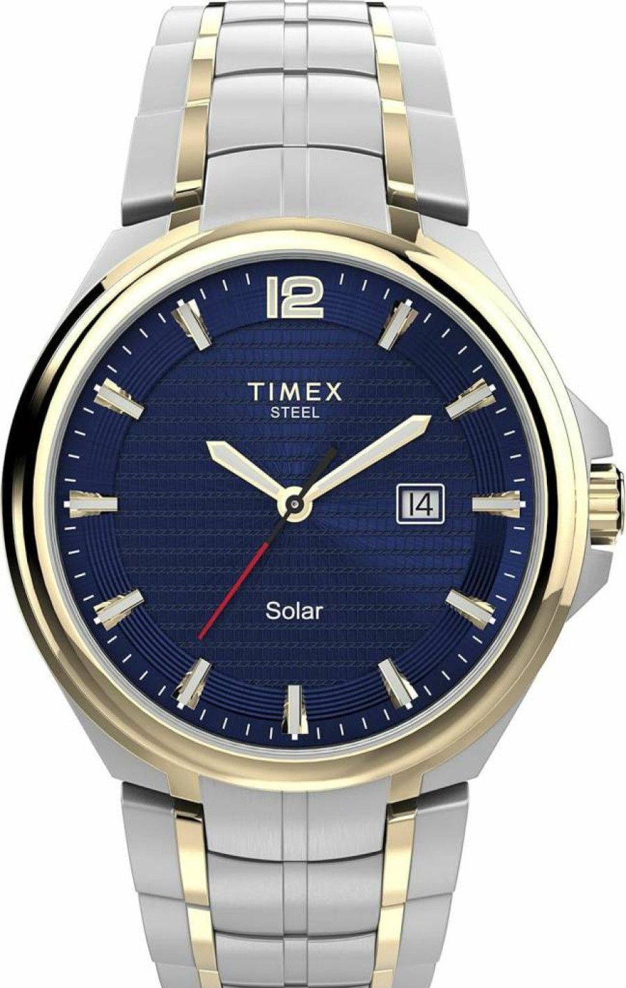 Timex Men's Solar-Powered Premium Dress Watch 44mm Stainless Steel