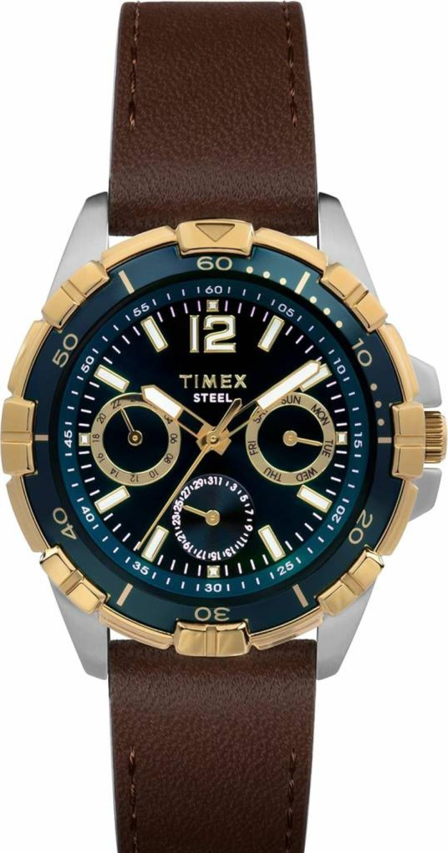 Timex Men's 44mm Dress Watch - Classic Stainless Steel Analog Wristwatch for Men
