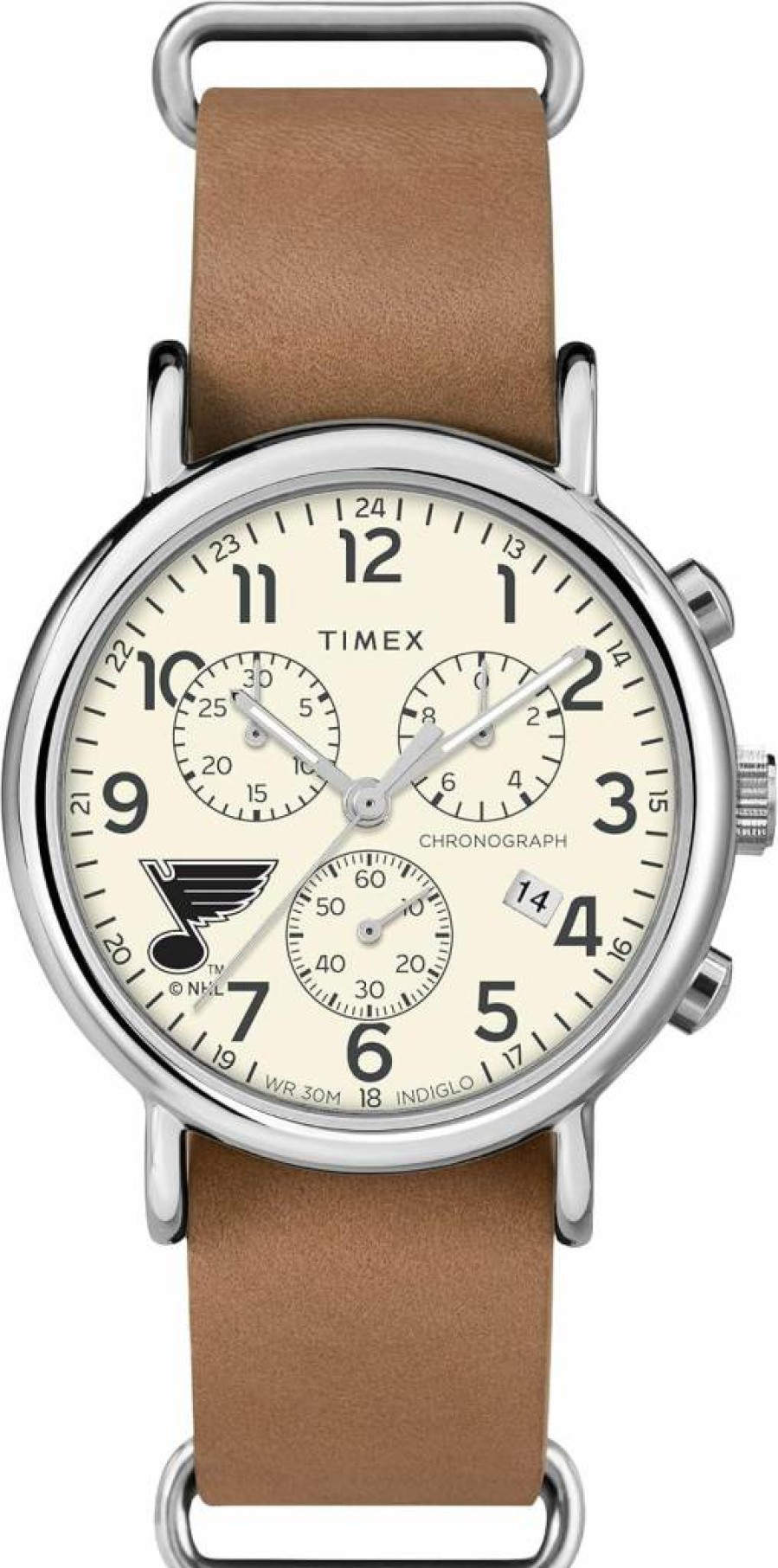 Timex Tribute Men's NHL Weekender Chronograph 40mm Quartz Watch with Leather Strap