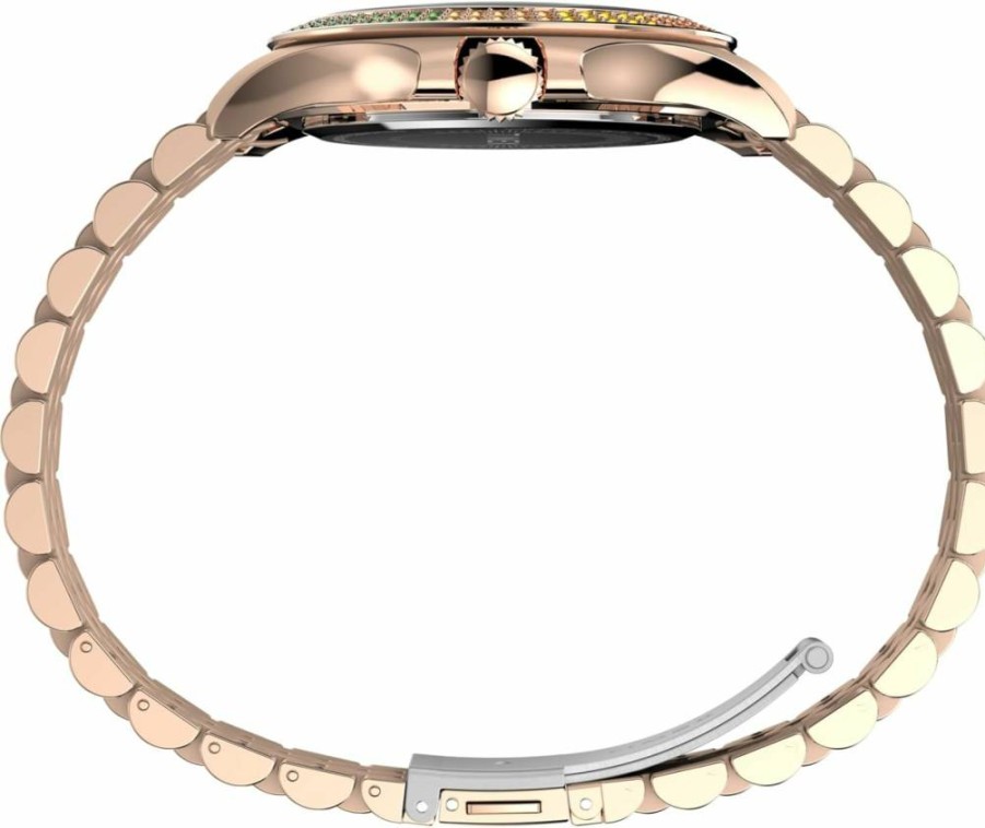 Timex Kaia 40mm Women's Analog Watch with Baguette Crystal Markers, Modern Design, 50M Water Resistance – Stylish & Durable