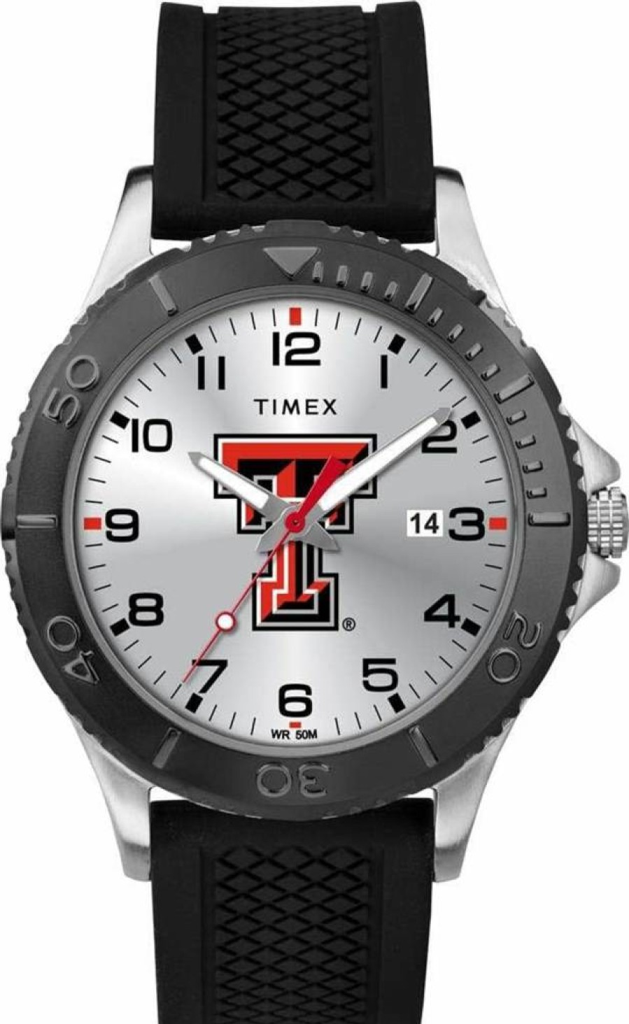 Timex Tribute Men's 42mm Texas Tech Red Raiders Watch with Black Silicone Strap
