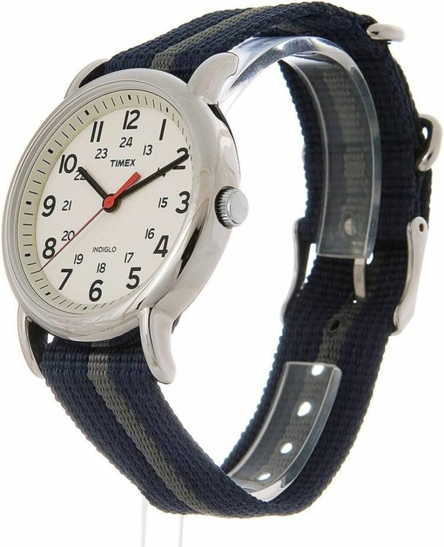 Timex Weekender 38mm Unisex Watch with Indiglo Backlight, Adjustable Nylon Strap, 24-Hour Display