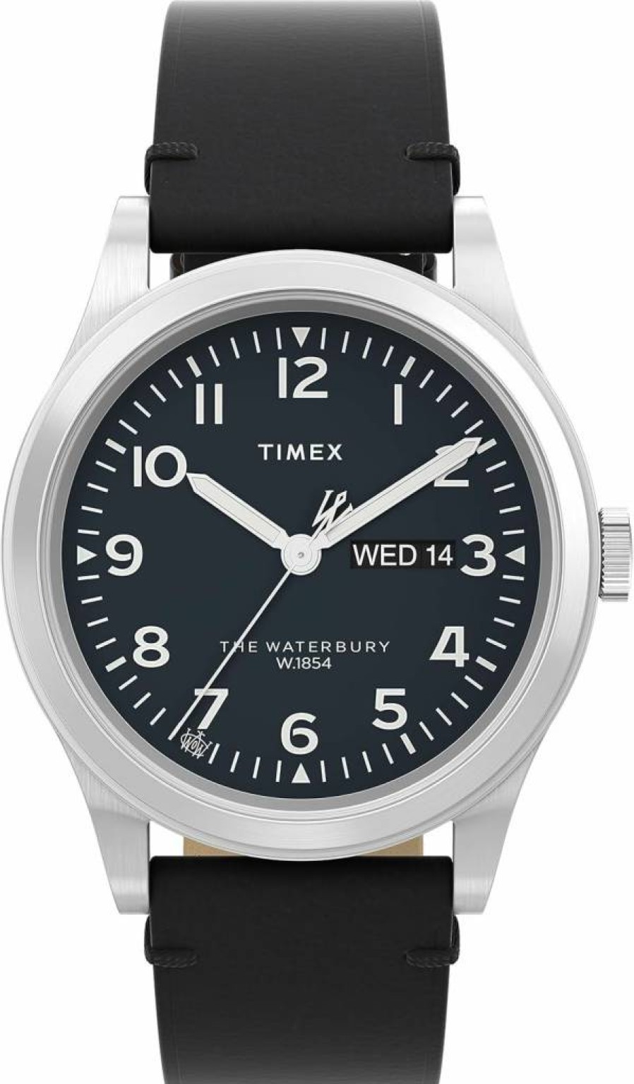 Timex Waterbury Classic 39mm Men's Stainless Steel Watch with Day-Date Display & 100M Water Resistance