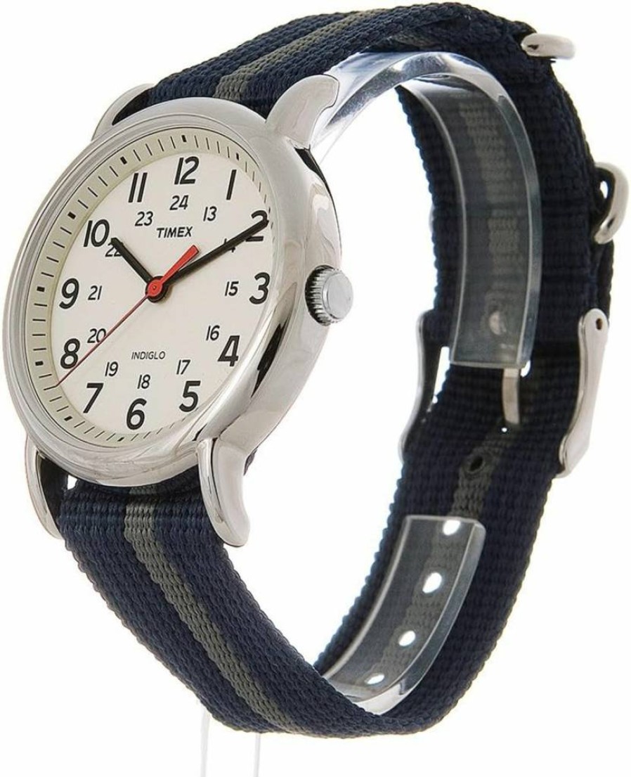 Timex Weekender 38mm Unisex Watch with Indiglo Backlight, Adjustable Nylon Strap, 24-Hour Display | Durable Analog Casual Timepiece