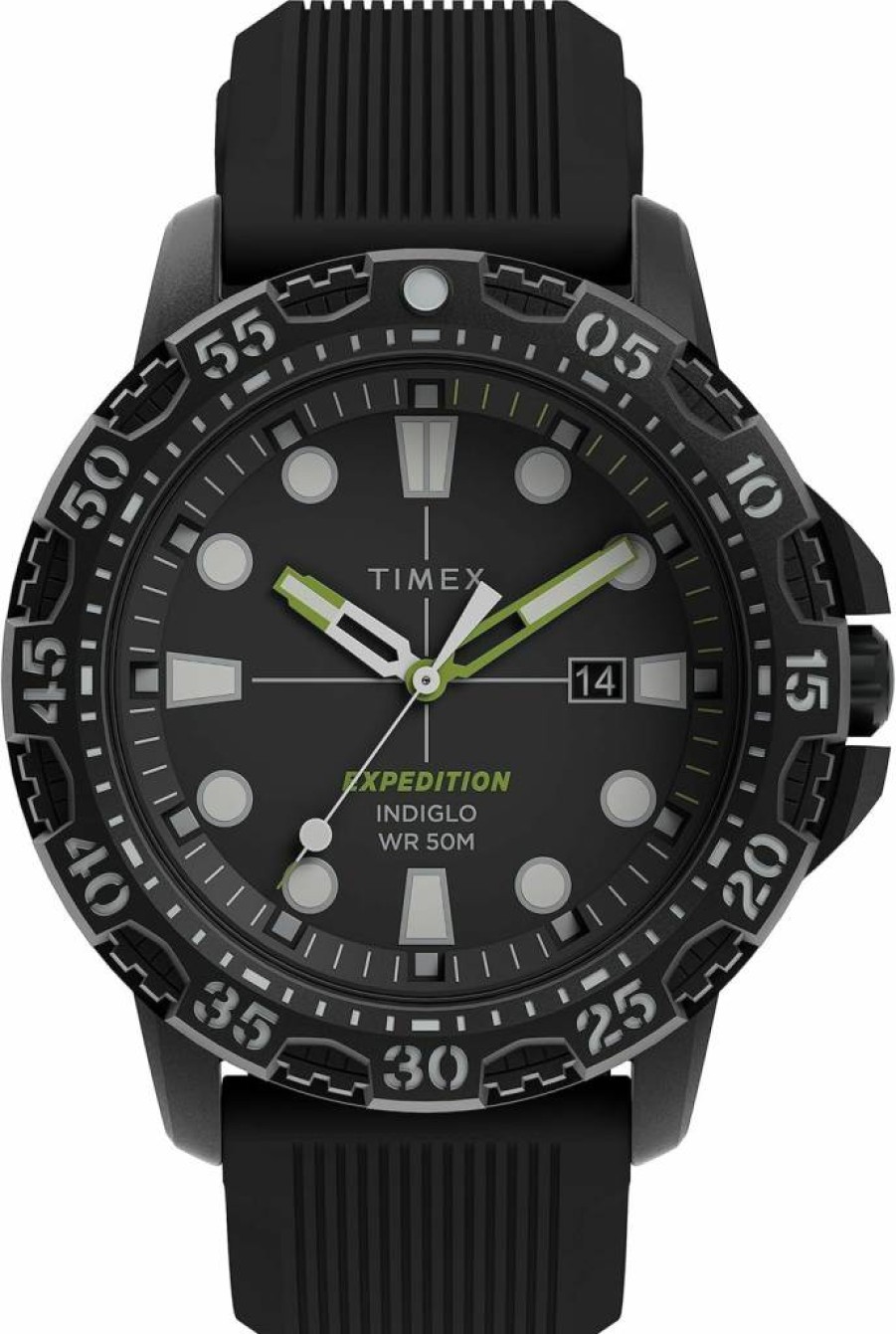 Timex Men's Expedition Gallatin 45mm Stainless Steel Watch with Indiglo Night Light