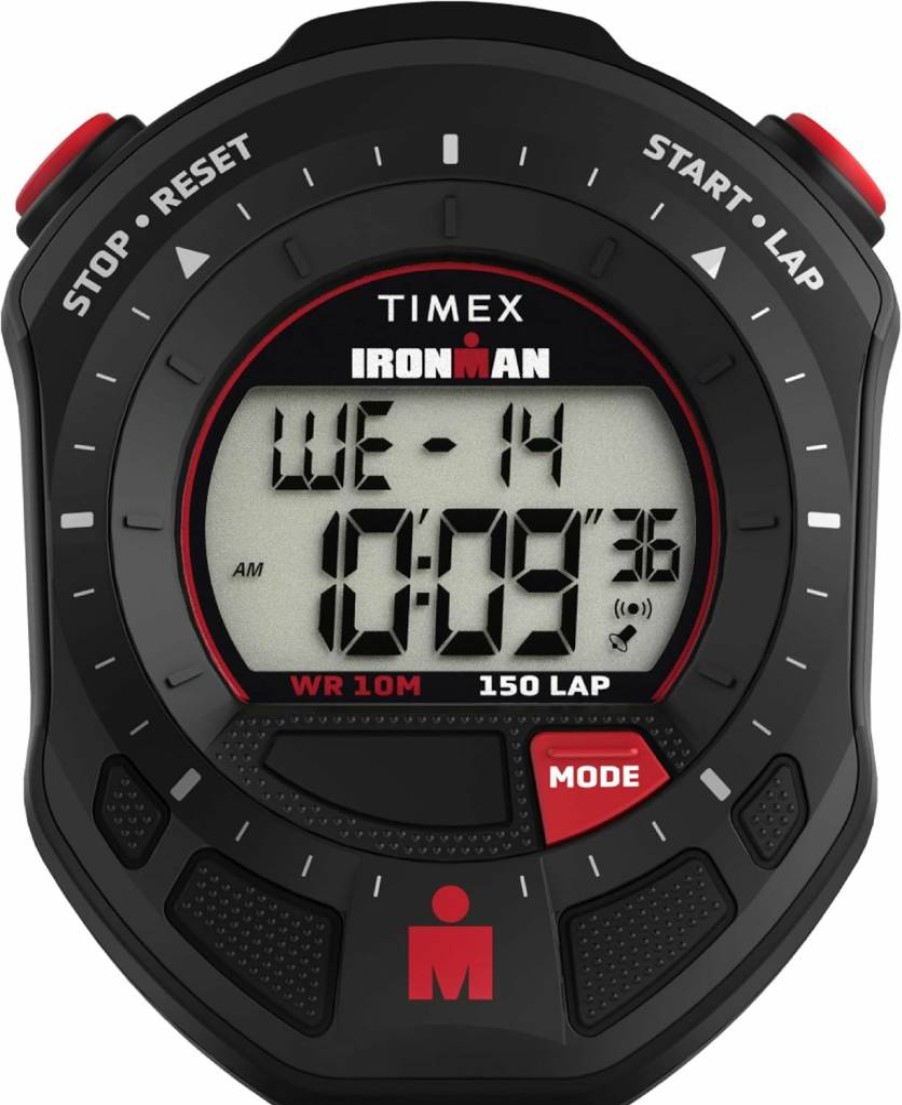 Timex Ironman Digital Unisex Stopwatch - 65mm Black Case Sports Watch with Stopwatch Function