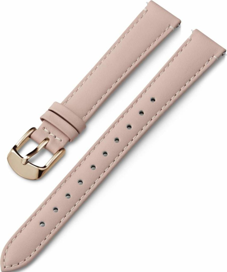 Timex Rose Gold-Tone Buckle Genuine Leather Strap 14mm Gray Watch Band