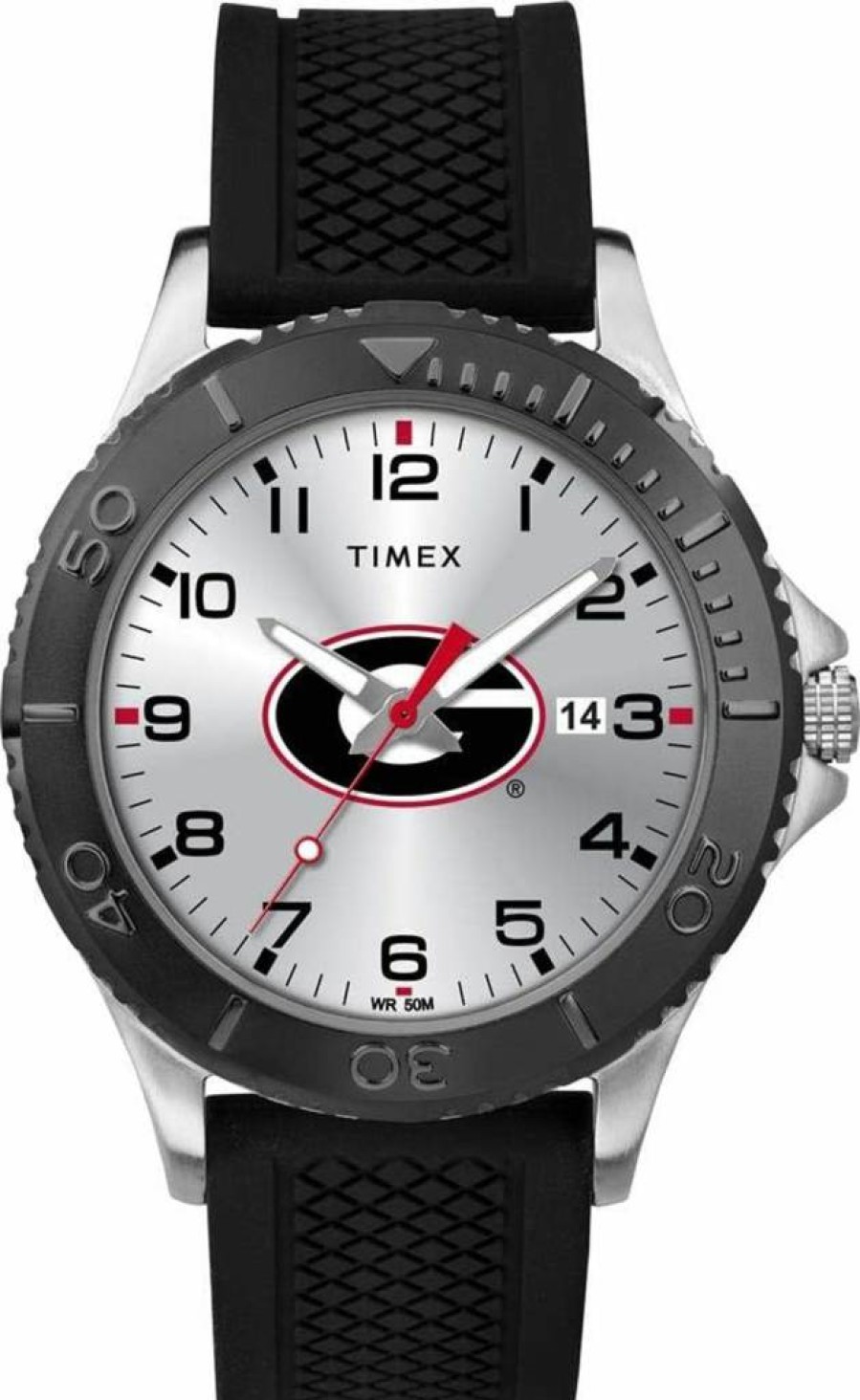 Timex Tribute Men's 42mm Georgia Bulldogs Black Silicone Strap Watch