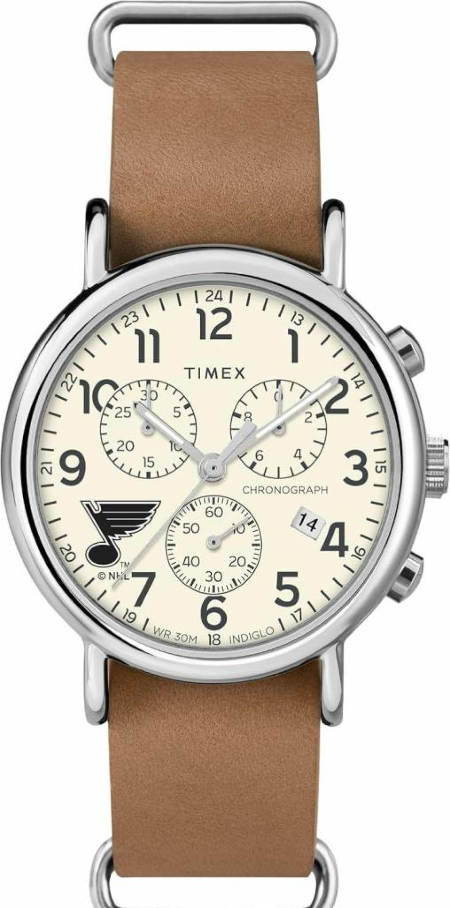 Timex Tribute Men's NHL Weekender Chronograph 40mm Quartz Watch with Leather Strap