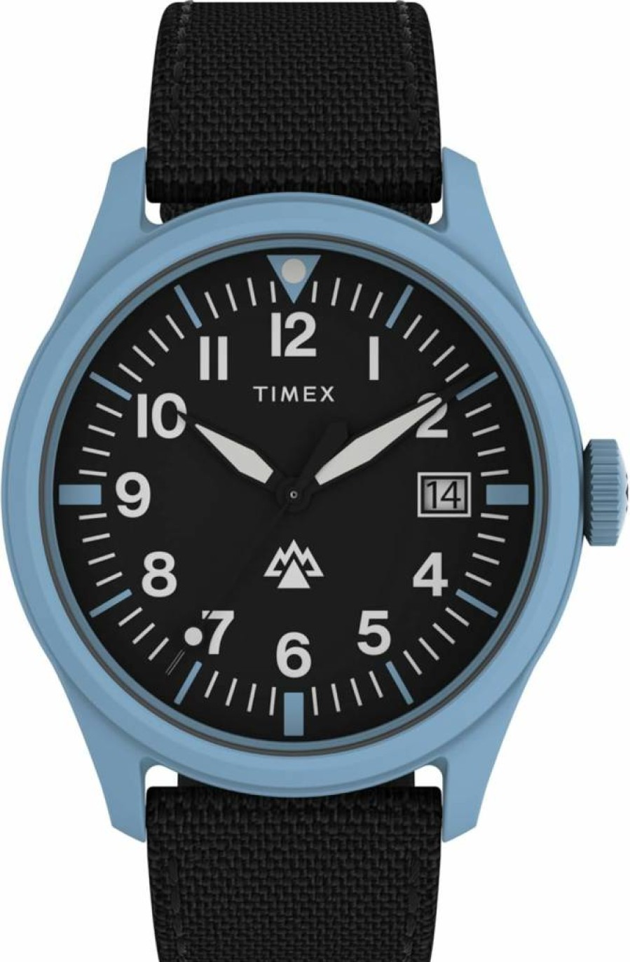Timex Men's Expedition North Traprock 43mm Analog Quartz Watch with Date and Leather Strap