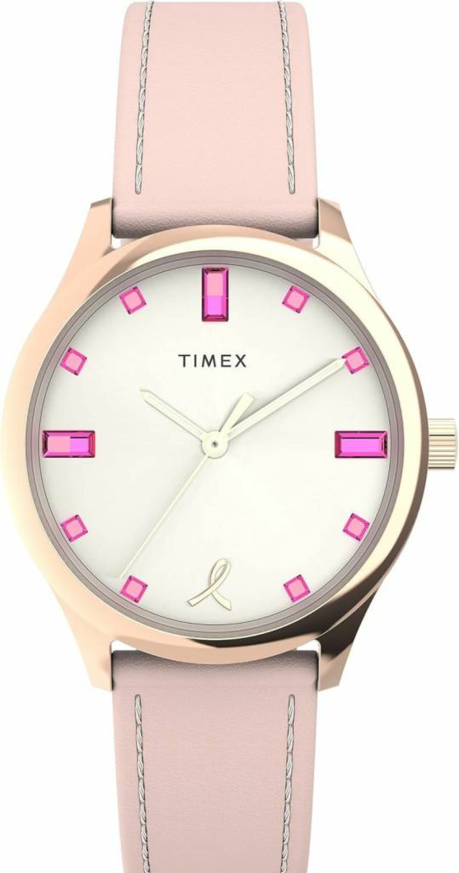 Timex Women's Rose Gold-Tone Dress Watch with White Dial - 32mm Case