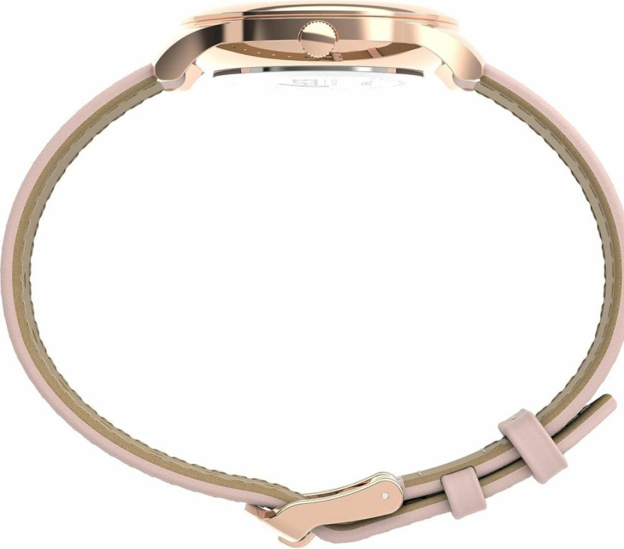 Timex Women's Rose Gold-Tone Dress Watch with White Dial - 32mm Case