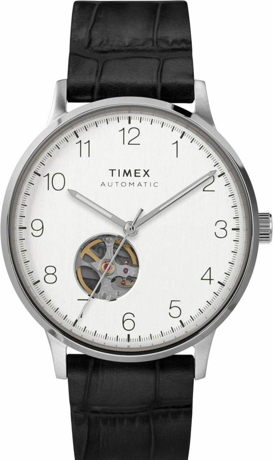 Timex Men's Waterbury Automatic 40mm Stainless Steel Watch with Leather Strap
