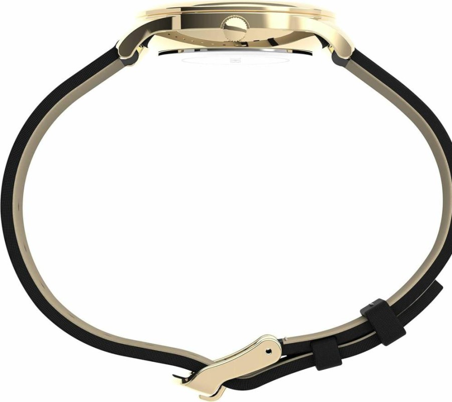 Timex Women's Starstruck 32mm Rose Gold-Tone Watch with White Dial & Gray Leather Strap