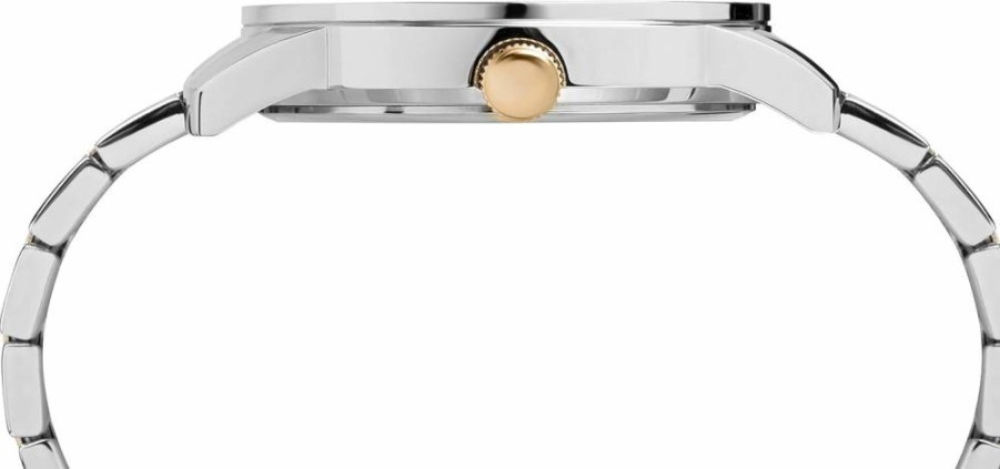 Timex Men's 41mm Day-Date Dress Watch - Classic Stainless Steel Analog Wristwatch