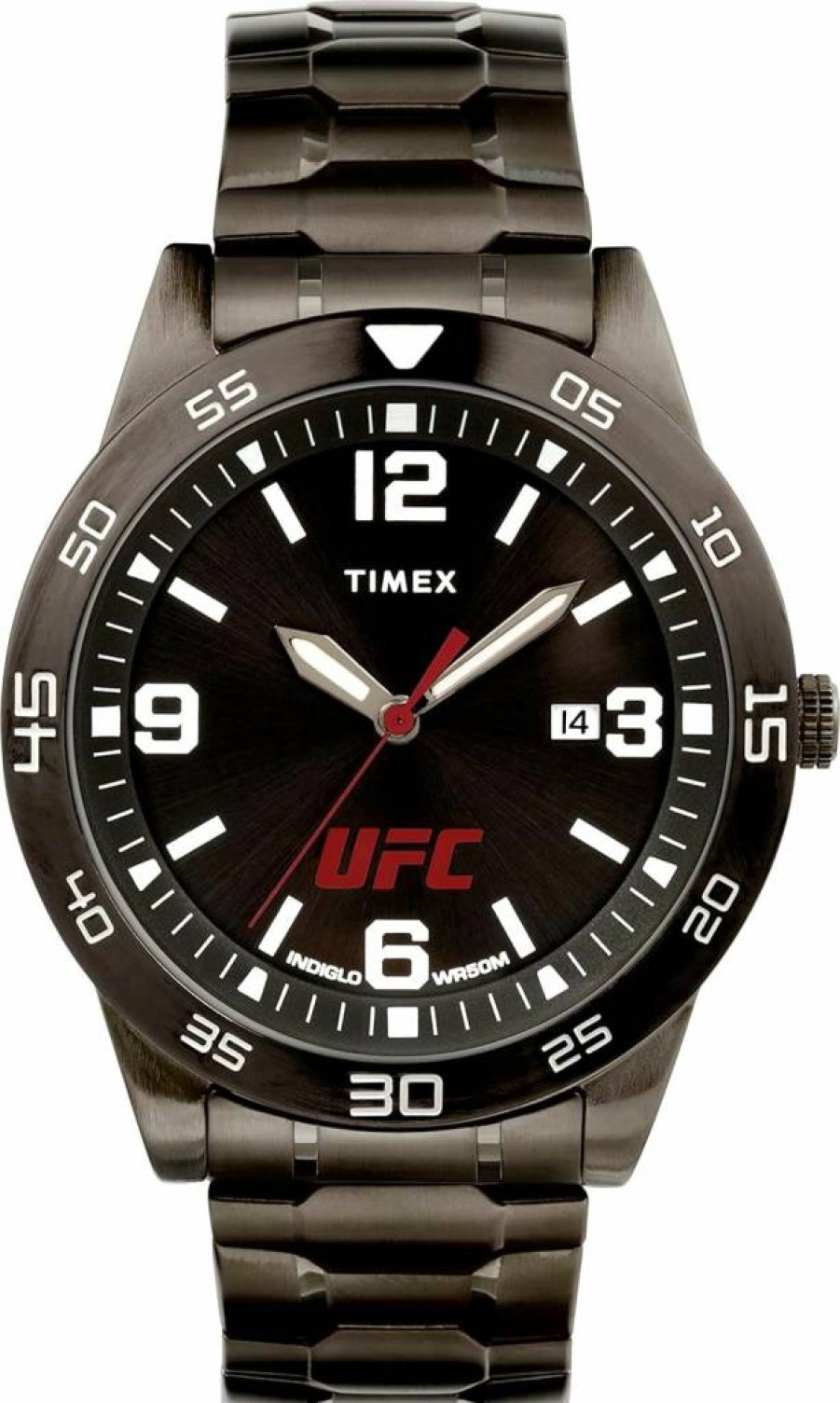Timex UFC Mens Legend 42mm Stainless Steel Watch with Leather Strap