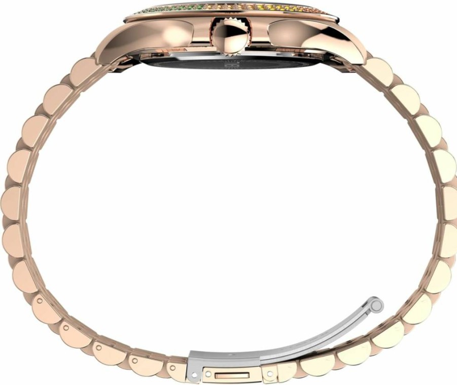 Timex Kaia 40mm Women's Analog Watch with Baguette Crystal Markers, Modern Stylish Design, 50M Water Resistant