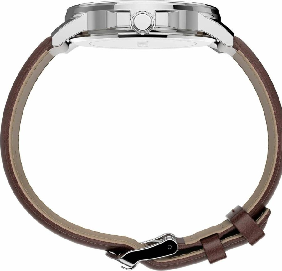 Timex Men's 45mm Dress Watch - Classic Stainless Steel Analog Wristwatch for Men