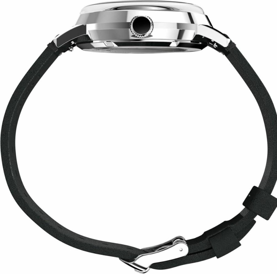Timex Men's Marlin 40mm Stainless Steel Watch with Leather Strap - Classic Analog Wristwatch