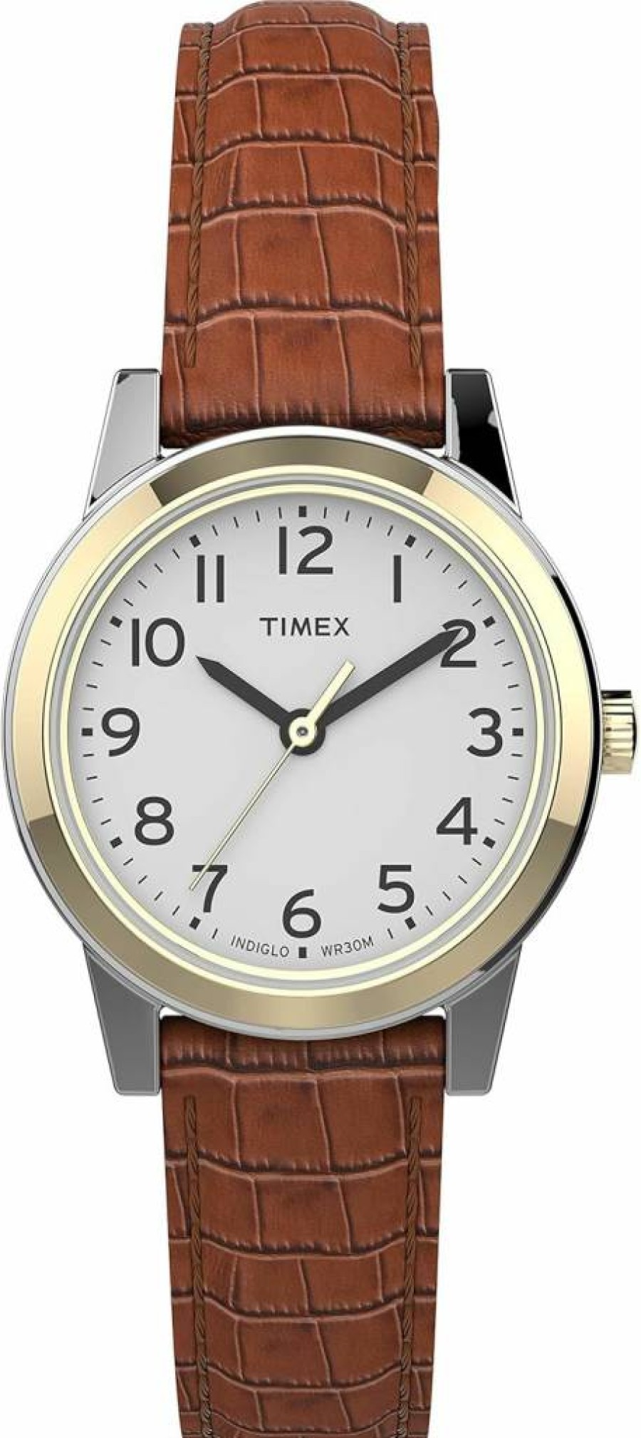 Timex Women's Essex Ave 25mm Leather Strap Watch with Silver-Tone Case