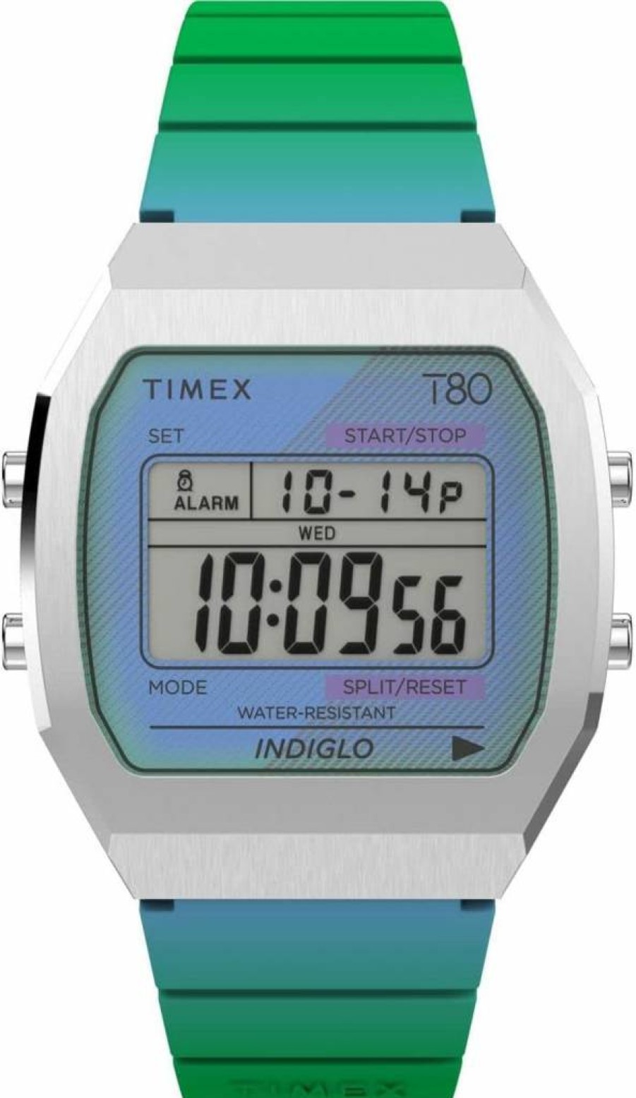 Timex T80 Unisex 36mm Stainless Steel Watch - Classic Digital Display, Water-Resistant