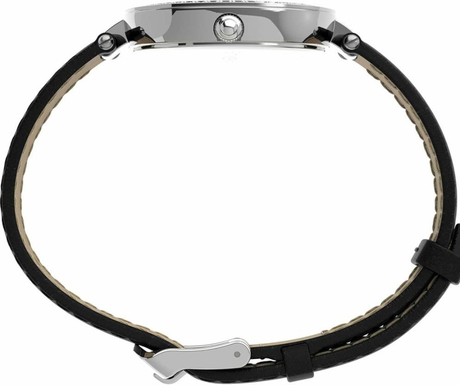 Timex Women's Adorn 32mm Stainless Steel Watch with Leather Strap - Stylish & Water-Resistant