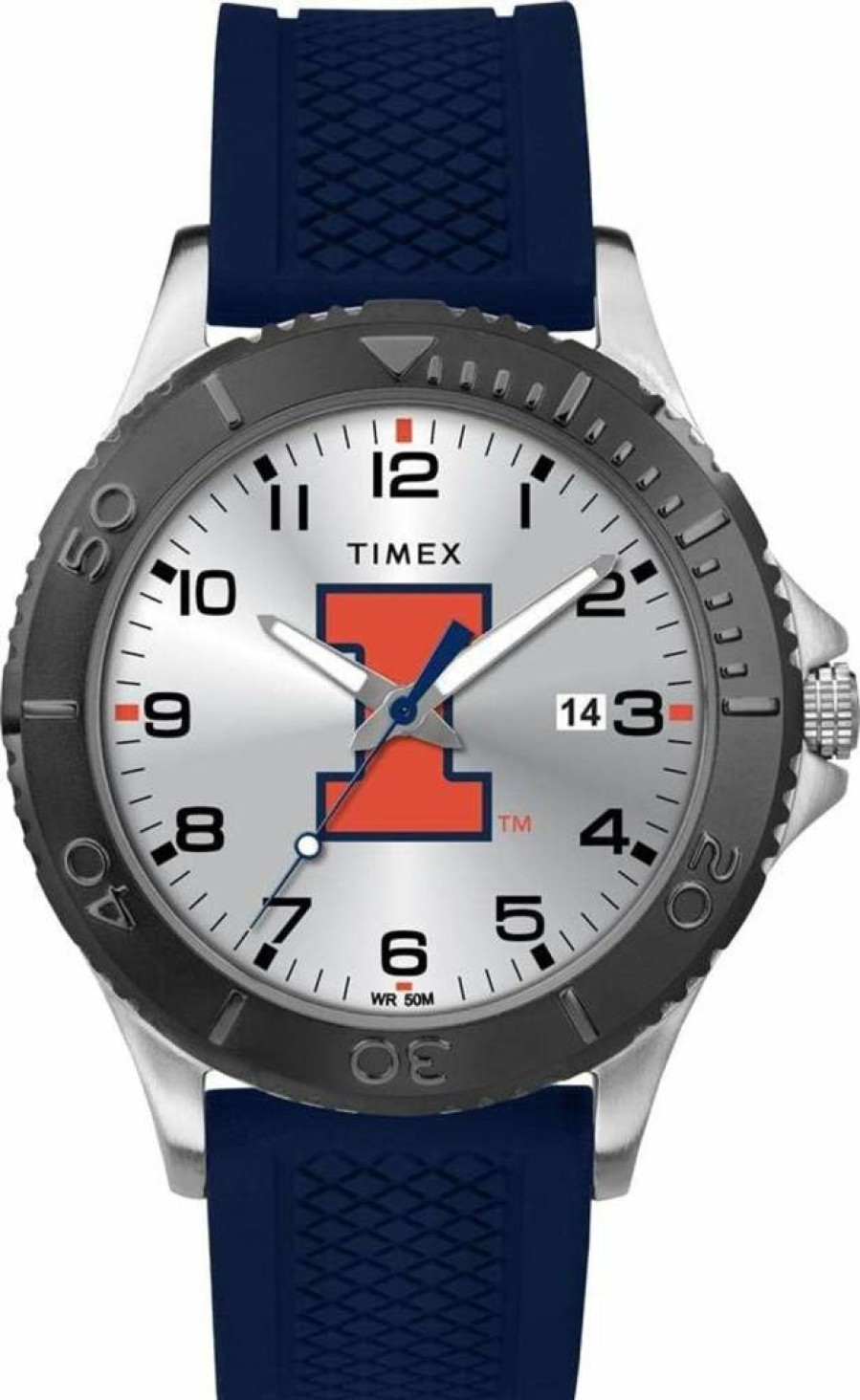 Timex Tribute Men's 42mm Illinois Fighting Illini Navy Silicone Strap Watch