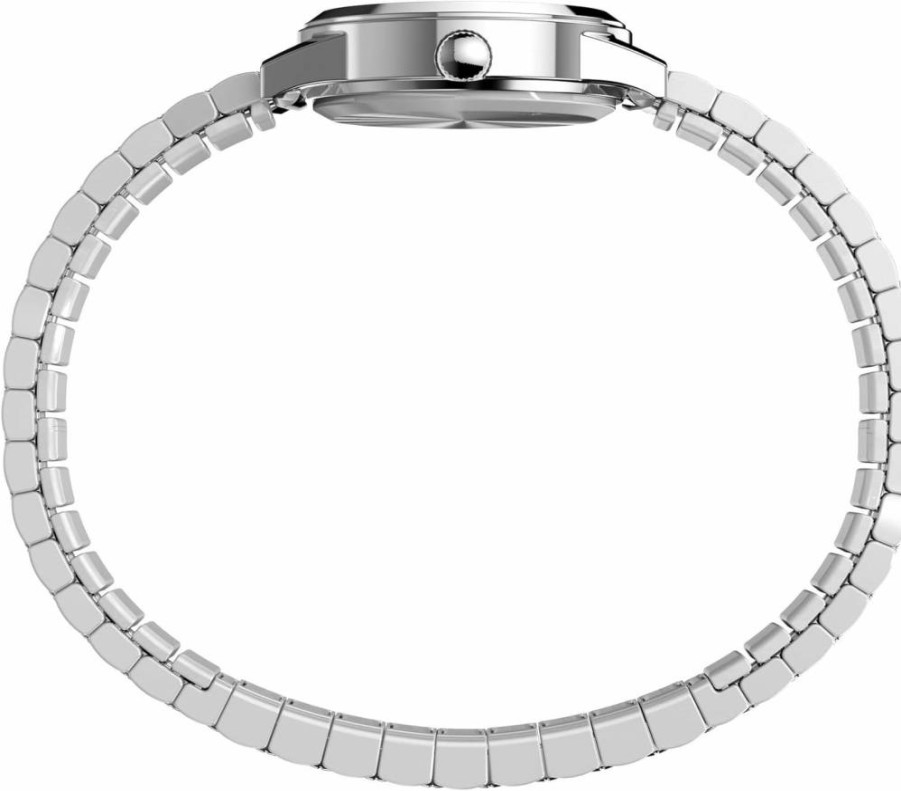 Timex Women's Main Street 25mm Silver-Tone Watch with Mother of Pearl Dial & Expansion Band