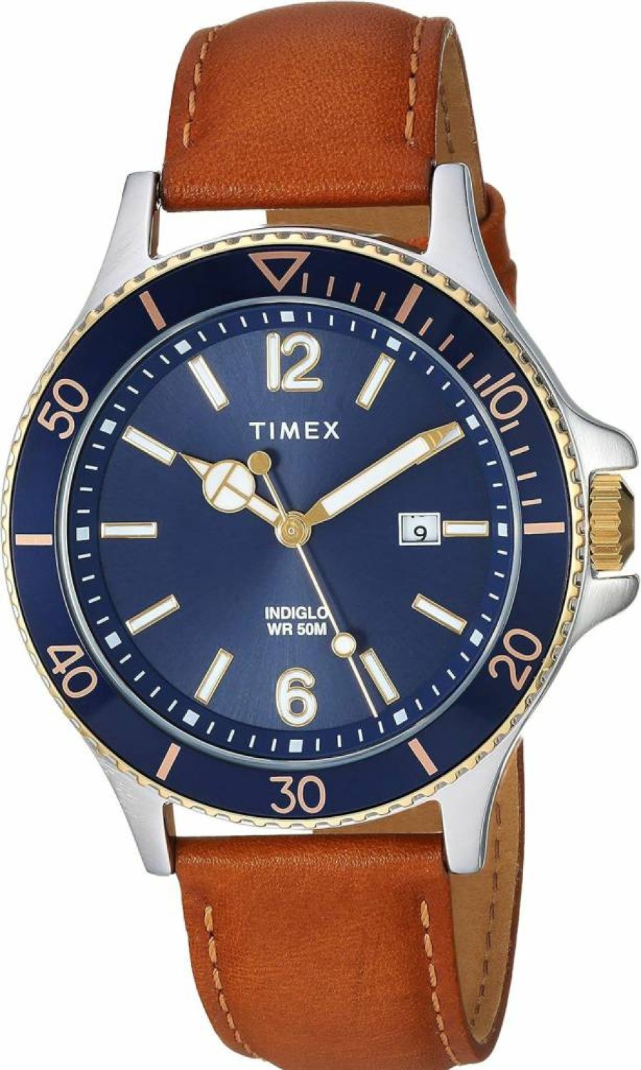 Timex Men's Harborside 42mm Stainless Steel Casual Watch with Indiglo Night Light