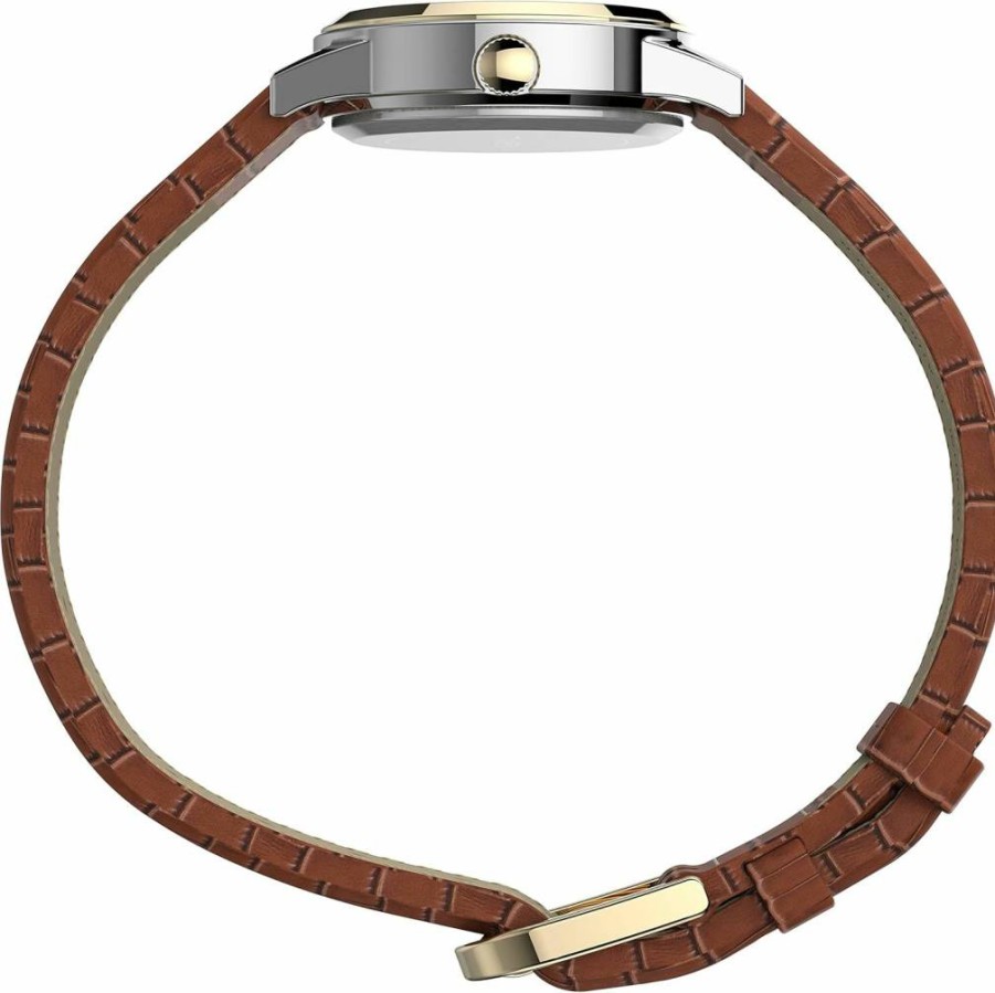Timex Women's Essex Ave 25mm Leather Strap Analog Dress Watch - Classic & Elegant Wristwatch for Women