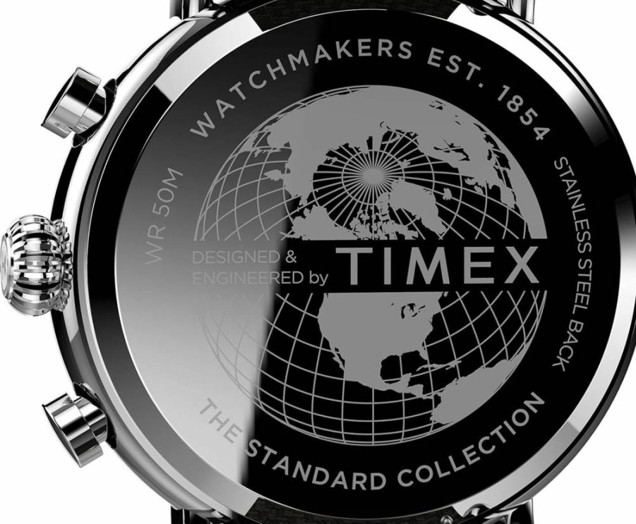 Timex Men's 41mm Chronograph Stainless Steel Watch with Date Function - Water Resistant Casual & Dress Timepiece