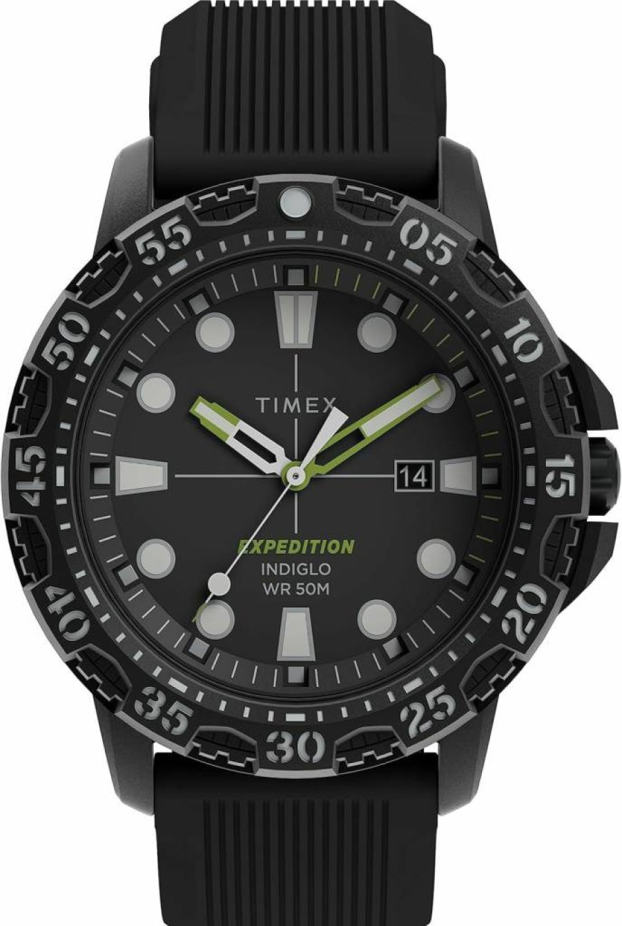 Timex Men's Expedition Gallatin 45mm Stainless Steel Watch with Indiglo Night Light