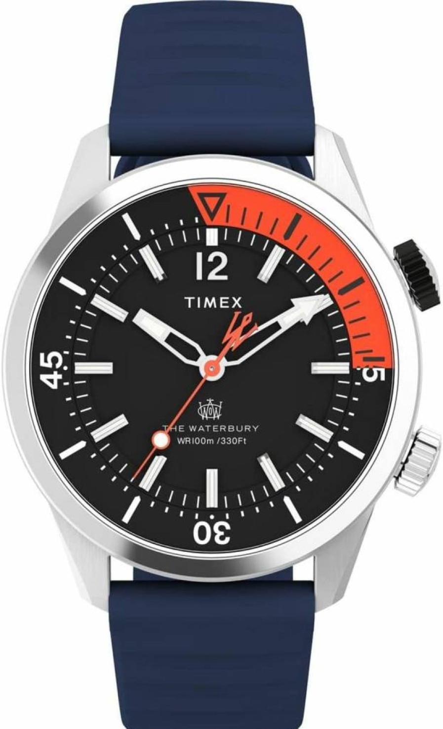 Timex Men's Waterbury Dive 41mm Stainless Steel Waterproof Watch with Date Function