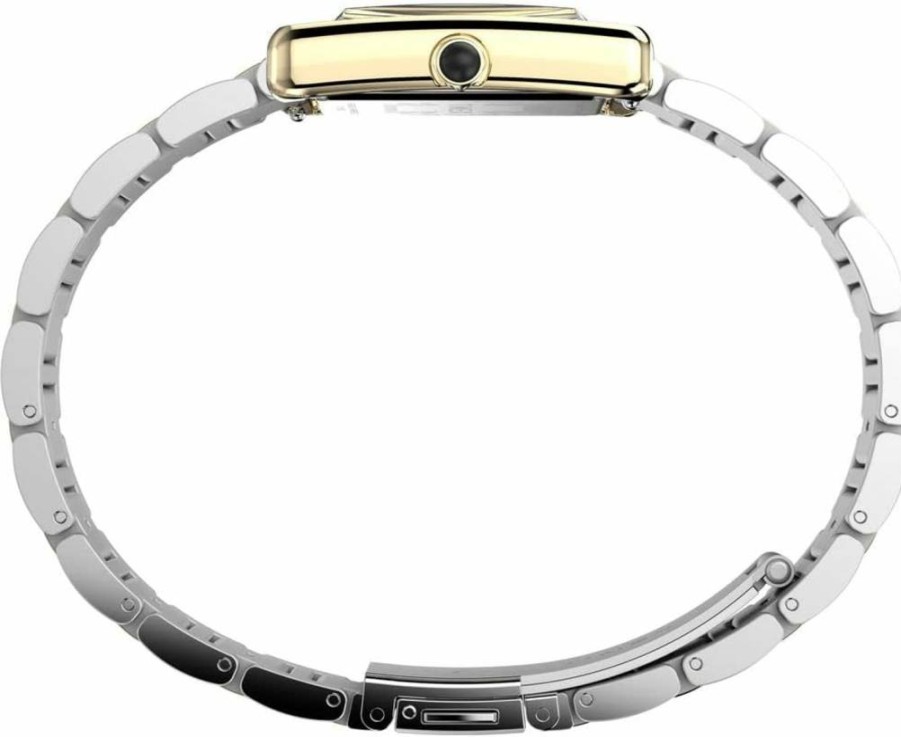 Timex Women's Hailey 24mm Two-Tone Gold and Silver Watch - Silver Dial, Gold-Tone Case, Stainless Steel Bracelet